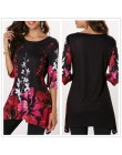 4XL w stylu Casual, letnia koszule damskie 2019 w stylu Boho w kwiaty drukuj Stretch koszula plażowa tunika luźna długa Party bl