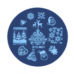 1 sztuk boże narodzenie paznokci tłoczenia płyty Snowflake Deer zima płytka z obrazkiem DIY wzory paznokci szablony do narzędzia