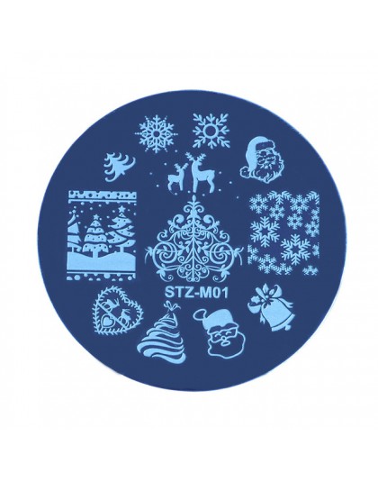 1 sztuk boże narodzenie paznokci tłoczenia płyty Snowflake Deer zima płytka z obrazkiem DIY wzory paznokci szablony do narzędzia