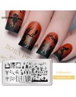 Urodzony PRETTY Halloween warstwa zdobiąca paznokcie dynia wzór świąteczny szablon obrazu festiwal nowy rok Nails wzornik