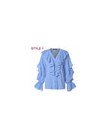 Plus Size kobiety bluzka Celmia 2020 lato potargane stylowe topy Sexy V neck z długim rękawem koszula kobiece guziki, na co dzie