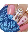 1 sztuk okrągły szablon tłoczenia paznokci płyty łapacz snów kwiaty koronki obraz polski Transfer narzędzia diy dla Nail Art JIS