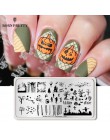 Urodzony PRETTY Halloween warstwa zdobiąca paznokcie dynia wzór świąteczny szablon obrazu festiwal nowy rok Nails wzornik