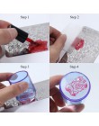 1 zestaw szablony Nail Art Jelly silikonowa płytka do stemplowania paznokci skrobak z czapką niebieski czerwony fioletowy brokat