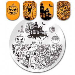 Urodzony PRETTY Halloween warstwa zdobiąca paznokcie dynia wzór świąteczny szablon obrazu festiwal nowy rok Nails wzornik