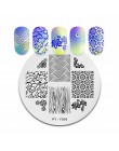 PICT, prostokąt paznokci tłoczenia płytek geometryczne ze ze stalowymi ćwiekami stempel z obrazkiem narzędzia szablon tłoczenia 