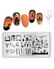 Urodzony PRETTY Halloween warstwa zdobiąca paznokcie dynia wzór świąteczny szablon obrazu festiwal nowy rok Nails wzornik