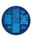 1 sztuk okrągły szablon tłoczenia paznokci płyty łapacz snów kwiaty koronki obraz polski Transfer narzędzia diy dla Nail Art JIS