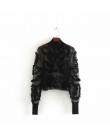 Nowych kobiet sexy aplikacje przezroczyste na co dzień czarny koszule bluzki damskie z długim rękawem patchwork mesh roupas femi