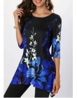 4XL w stylu Casual, letnia koszule damskie 2019 w stylu Boho w kwiaty drukuj Stretch koszula plażowa tunika luźna długa Party bl