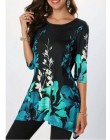 4XL w stylu Casual, letnia koszule damskie 2019 w stylu Boho w kwiaty drukuj Stretch koszula plażowa tunika luźna długa Party bl