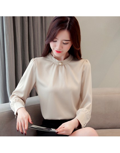 Blusas mujer de moda 2019 z długim rękawem koszule damskie damskie topy i bluzki szyfonowa bluzka koszula feminina bluzka w rozm