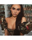 Kryptograficzny kwadratowy kołnierz żakardowy bez kości gorset Crop Tops koszula Puff rękaw Sexy Backless koszule bluzka kobiety