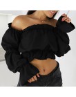2019 cukierki kolor Off ramię krótkie bluzki kobiety lato nadruk w kropki koszula z rękawami typu lampion Lady Sexy głęboki deko