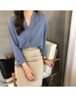 Szyfonowa bluzka damska koszula z długim rękawem kobiety koszulki z krótkim rękawem moda damskie topy i bluzki 2019 3XL 4XL plus