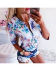 Fanbety kobiety regulowany rękaw łańcuchy druk ananasowy bluzka z guzikami koszule damskie elegancki swobodny top seksowny dekol