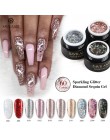 SAVILAND 6ml musujące platyny diament cekiny żelowy lakier do paznokci brokat 3D diament UV LED żel lakier folia klej Manicure