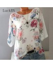 Lato kwiatowy Print kobiety bluzka 5XL Plus rozmiar szyfonu bluzki pół rękawa koszula plażowa praca w biurze koszule Blusas Femi