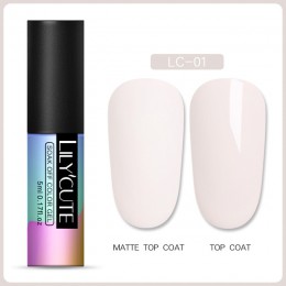 LILYCUTE 5ml matowy żel polski Soak Off UV LED lakier do paznokci długotrwały szary lakier do paznokci UV lakier do paznokci DIY