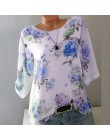 Lato kwiatowy Print kobiety bluzka 5XL Plus rozmiar szyfonu bluzki pół rękawa koszula plażowa praca w biurze koszule Blusas Femi