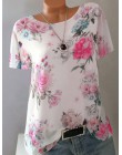 Lato kwiatowy Print kobiety bluzka 5XL Plus rozmiar szyfonu bluzki pół rękawa koszula plażowa praca w biurze koszule Blusas Femi