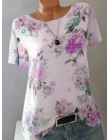 Lato kwiatowy Print kobiety bluzka 5XL Plus rozmiar szyfonu bluzki pół rękawa koszula plażowa praca w biurze koszule Blusas Femi