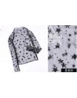 Lato w paski w kratę gwiazda koszula kobiety Casual biuro Sexy Vintage Mesh koronki przezroczyste bluzki z długim rękawem koszul