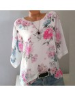 Lato kwiatowy Print kobiety bluzka 5XL Plus rozmiar szyfonu bluzki pół rękawa koszula plażowa praca w biurze koszule Blusas Femi
