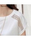 Bawełniane letnie bluzki koronkowe koszule z rękawem w kształcie skrzydła nietoperza dla kobiet bluzki koszule Plus Size odzież 