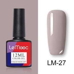 LEMOOC 12ml kolorowy żelowy lakier do paznokci błyszczący brokat cekiny Soak Off Nails malowany żel UV LED Nail Art nowy żel do 