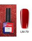 LEMOOC 12ml kolorowy żelowy lakier do paznokci błyszczący brokat cekiny Soak Off Nails malowany żel UV LED Nail Art nowy żel do 