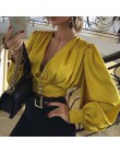 Leopard Turtleneck satynowa jedwabna bluzka damska Sexy Hollow Out bluzka z wyciętymi plecami bluzka elegancka jesień z długim r