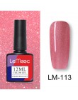 LEMOOC 12ml kolorowy żelowy lakier do paznokci błyszczący brokat cekiny Soak Off Nails malowany żel UV LED Nail Art nowy żel do 