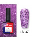 LEMOOC 12ml kolorowy żelowy lakier do paznokci błyszczący brokat cekiny Soak Off Nails malowany żel UV LED Nail Art nowy żel do 