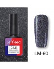 LEMOOC 12ml kolorowy żelowy lakier do paznokci błyszczący brokat cekiny Soak Off Nails malowany żel UV LED Nail Art nowy żel do 