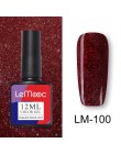 LEMOOC 12ml kolorowy żelowy lakier do paznokci błyszczący brokat cekiny Soak Off Nails malowany żel UV LED Nail Art nowy żel do 