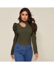 SHEIN czarna porządna stójka z wycięciem elegancka bluzka damska Top 2019 jesienna nogawkowa guzik na rękawie z tyłu dopasowana 