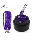 SAVILAND 6ml musujące platyny diament cekiny żelowy lakier do paznokci brokat 3D diament UV LED żel lakier folia klej Manicure