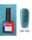 LEMOOC 12ml kolorowy żelowy lakier do paznokci błyszczący brokat cekiny Soak Off Nails malowany żel UV LED Nail Art nowy żel do 