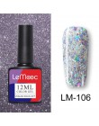 LEMOOC 12ml kolorowy żelowy lakier do paznokci błyszczący brokat cekiny Soak Off Nails malowany żel UV LED Nail Art nowy żel do 