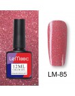 LEMOOC 12ml kolorowy żelowy lakier do paznokci błyszczący brokat cekiny Soak Off Nails malowany żel UV LED Nail Art nowy żel do 