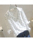 Plus rozmiar biała lniana bluzka koszula moda kobiety popy i bluzki 2019 jesień koszula damska polka dot OL kobiety blusas 5XL