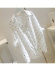 Plus rozmiar biała lniana bluzka koszula moda kobiety popy i bluzki 2019 jesień koszula damska polka dot OL kobiety blusas 5XL