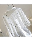 Plus rozmiar biała lniana bluzka koszula moda kobiety popy i bluzki 2019 jesień koszula damska polka dot OL kobiety blusas 5XL