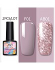 2 butelki 8ml MAD DOLL żelowy lakier do paznokci uv kolorowy i lśniący błyszczące cekiny długotrwały Soak Off żelowy lakier do p