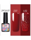 2 butelki 8ml MAD DOLL żelowy lakier do paznokci uv kolorowy i lśniący błyszczące cekiny długotrwały Soak Off żelowy lakier do p