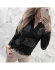 Jocoo Jolee moda damska V Neck z długim rękawem seksowna bluzka plażowa koszule codzienne z napisami wydrukowane bluzki Slim dop