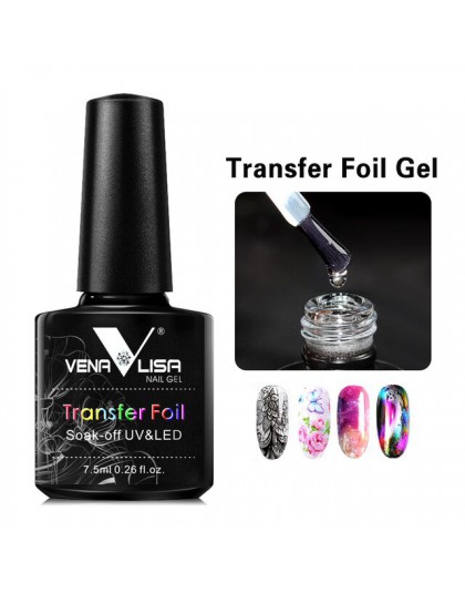 Venalisa 7.5ml transferu folia żelowy lakier do paznokci soak off led uv lakier do paznokci szybkoschnące klej gwiazdkowy pieczę