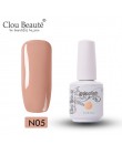 Clou Beaute Nude Series 15ml żel polski lakier do paznokci UV lakier półtrwały Soak Off żel do paznokci podkład top coat żelowy 