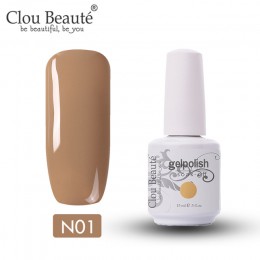 Clou Beaute Nude Series 15ml żel polski lakier do paznokci UV lakier półtrwały Soak Off żel do paznokci podkład top coat żelowy 